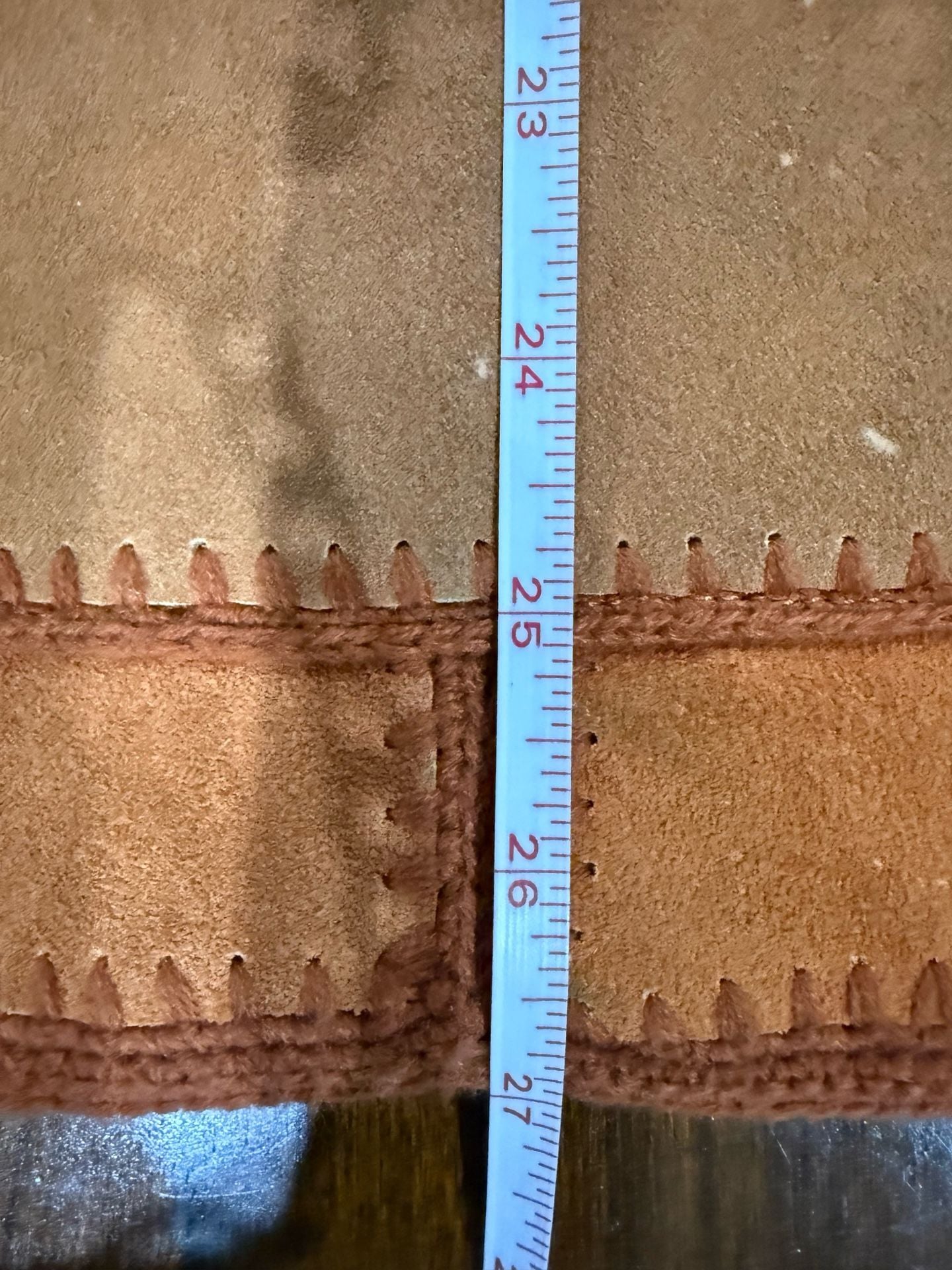 Vintage 70s Suede Hooded Jacket Size M Brown/Rust Patchwork Knit Boho Western 8
