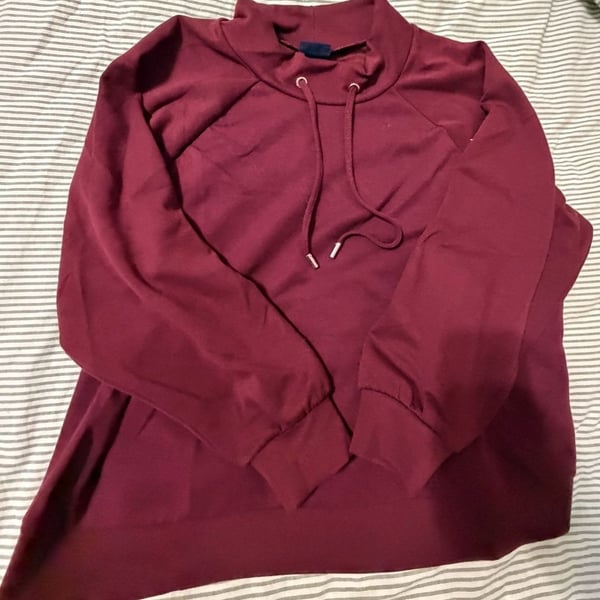 Scoop Sweatshirt XL Burgundy Hoodie Lounge Set