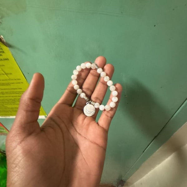 T Jazelle Moonstone Gemstone Bracelet With Sterling Silver Charm