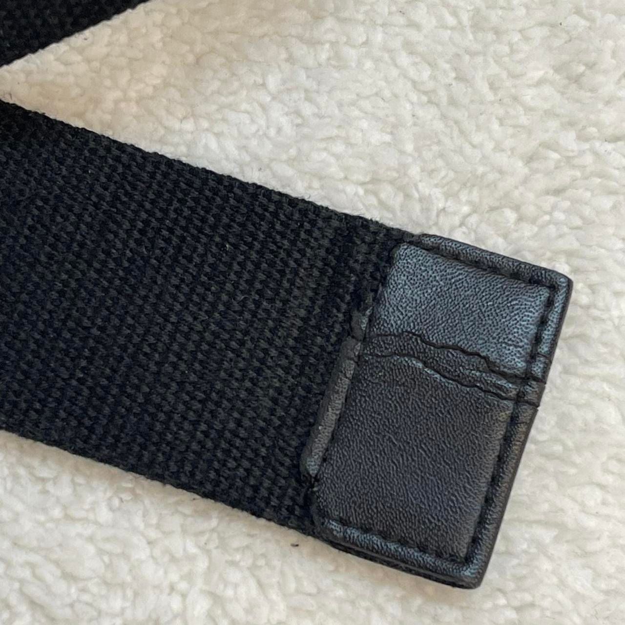 Unbranded Black Canvas Grommet Belt Silver Tone Hardware 3