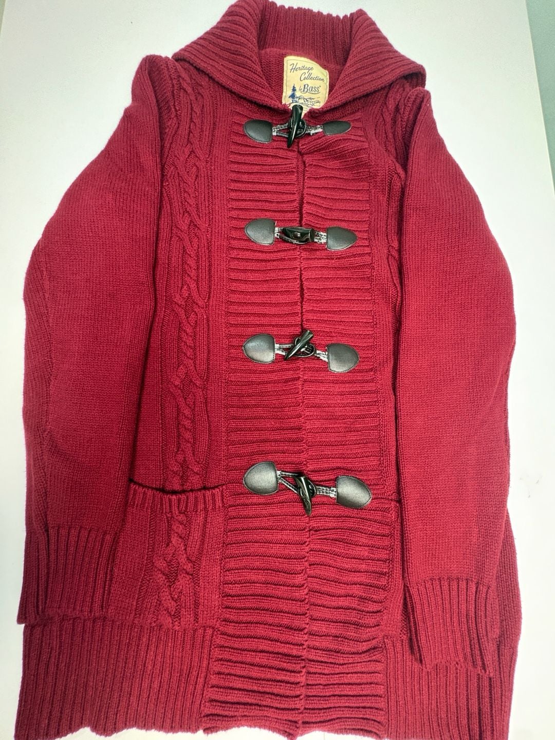 Vintage Cardigan / Acrylic Knit Button up Sweater / Button up / Knit / Red 2