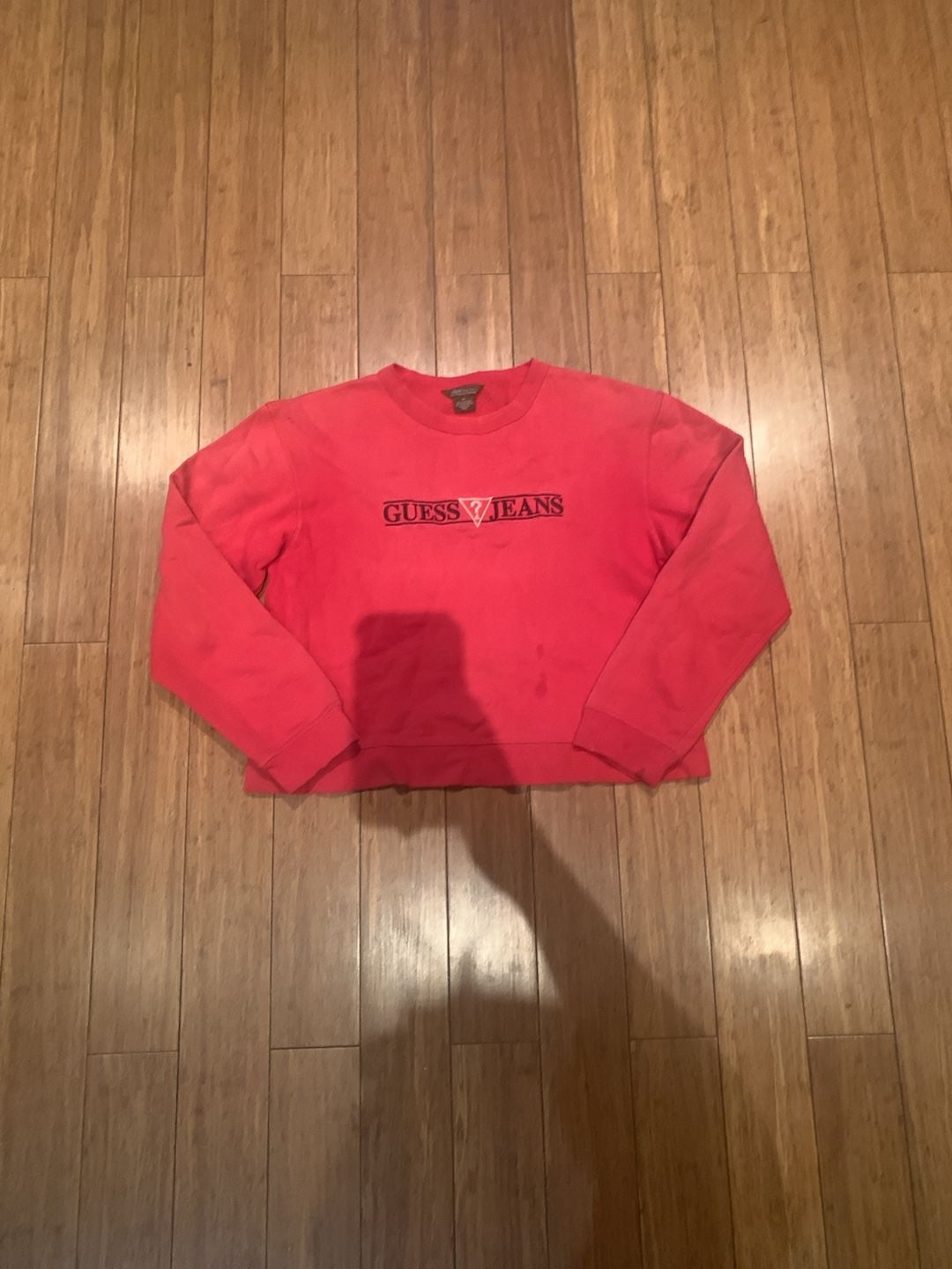 Guess Jeans USA Sweatshirt Size M Red Crewneck Logo Pullover Vintage 2