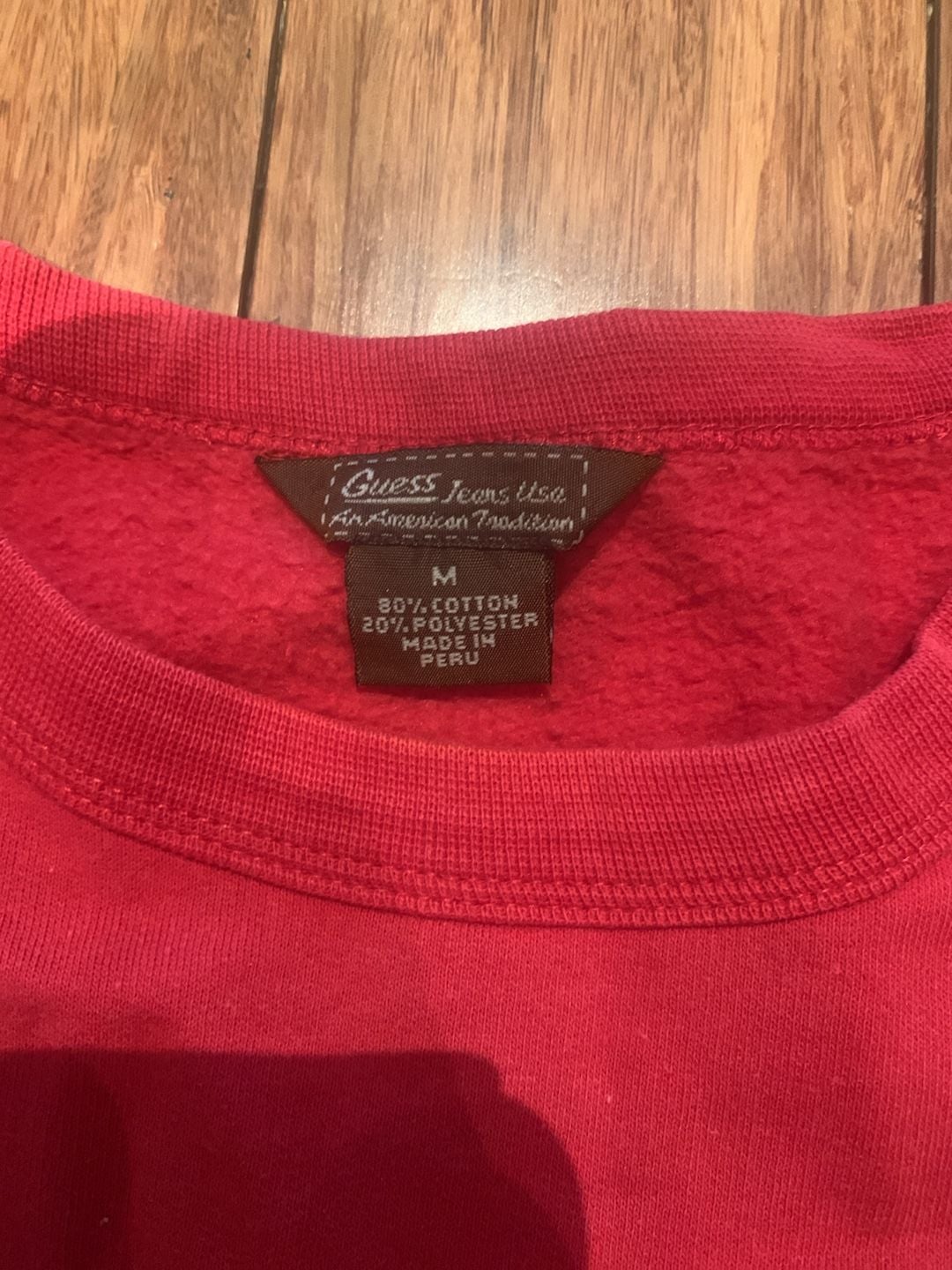 Guess Jeans USA Sweatshirt Size M Red Crewneck Logo Pullover Vintage 3