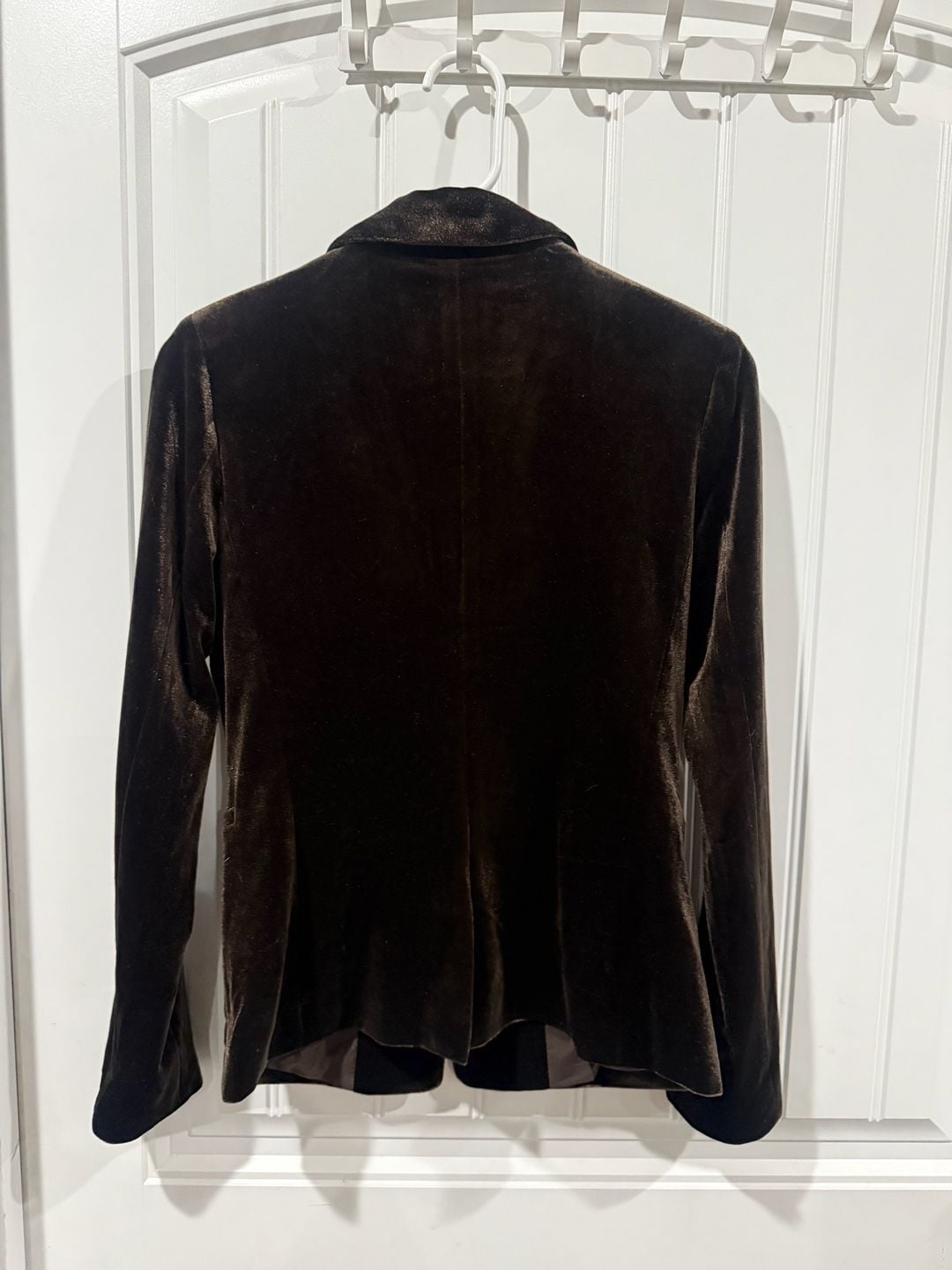 Molly Bracken Chocolate Brown Velvet Blazer XS Single Button Academia Collegiate 4