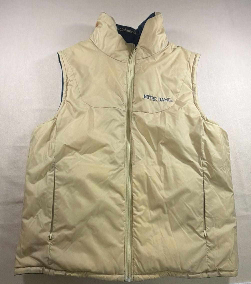Columbia Notre Dame Fighting Irish Reversible Puffer Vest Size M 6