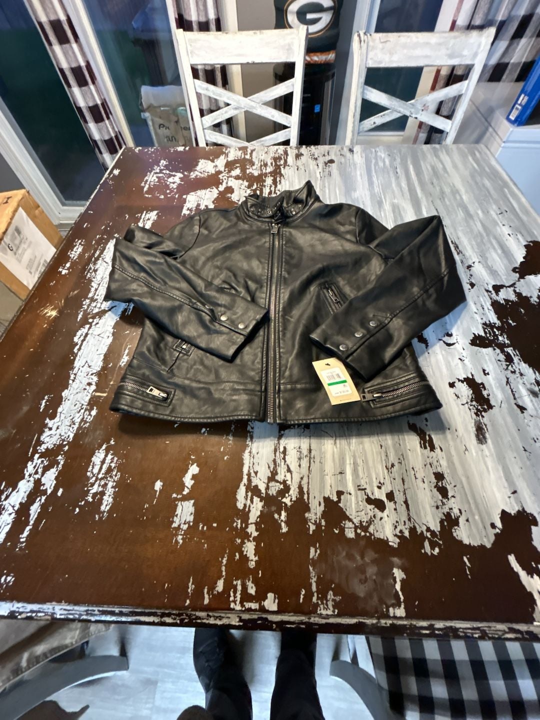 Levi Strauss & Co. Faux Leather Moto Jacket Size L Black 2