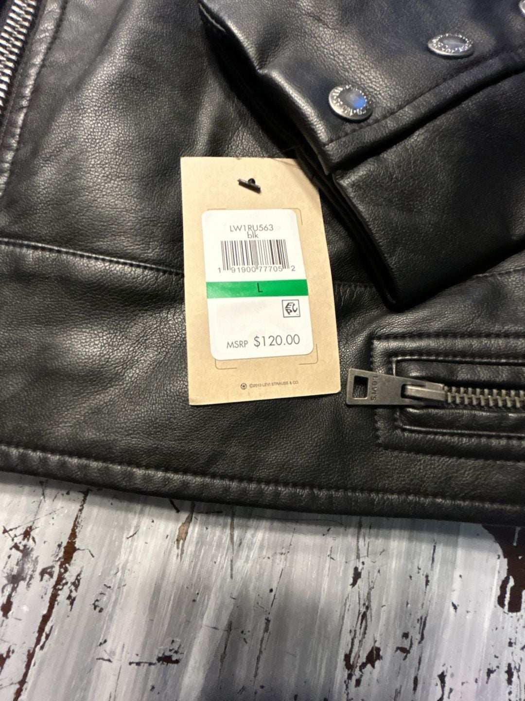 Levi Strauss & Co. Faux Leather Moto Jacket Size L Black 3
