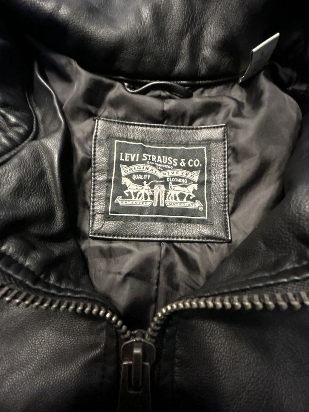 Levi Strauss & Co. Faux Leather Moto Jacket Size L Black 4