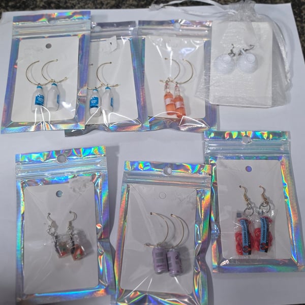 Handmade Novelty Miniature Food And Drink Earrings