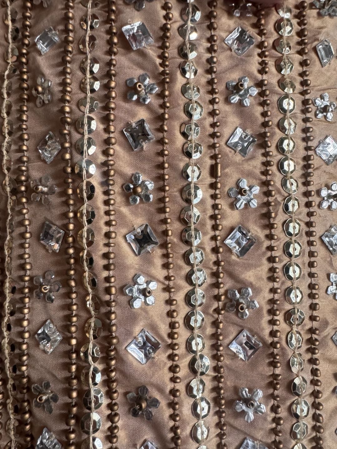 Beaded Dress Size 8 Gold Silk Sequin Cocktail Mini 5