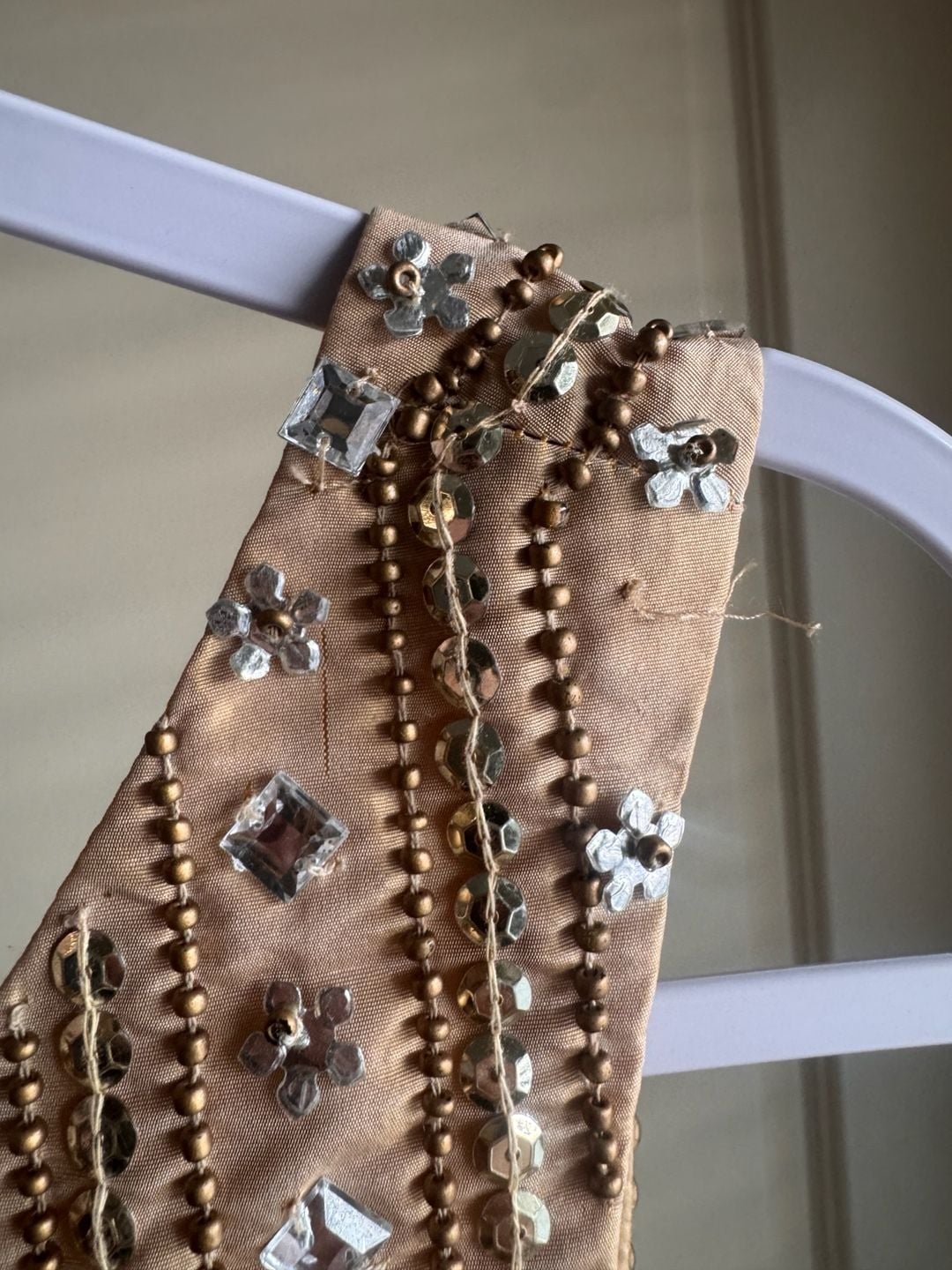 Beaded Dress Size 8 Gold Silk Sequin Cocktail Mini 7