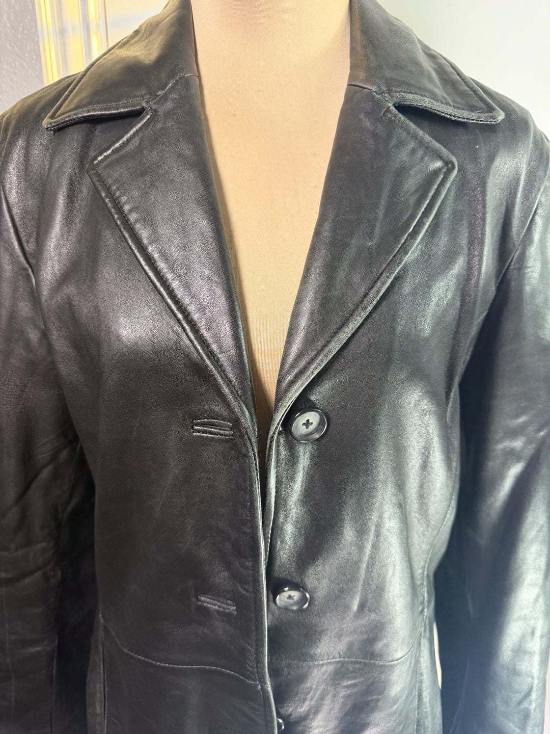 Jacqueline Ferrar Leather Jacket Size Medium Black Lambskin Blazer 4