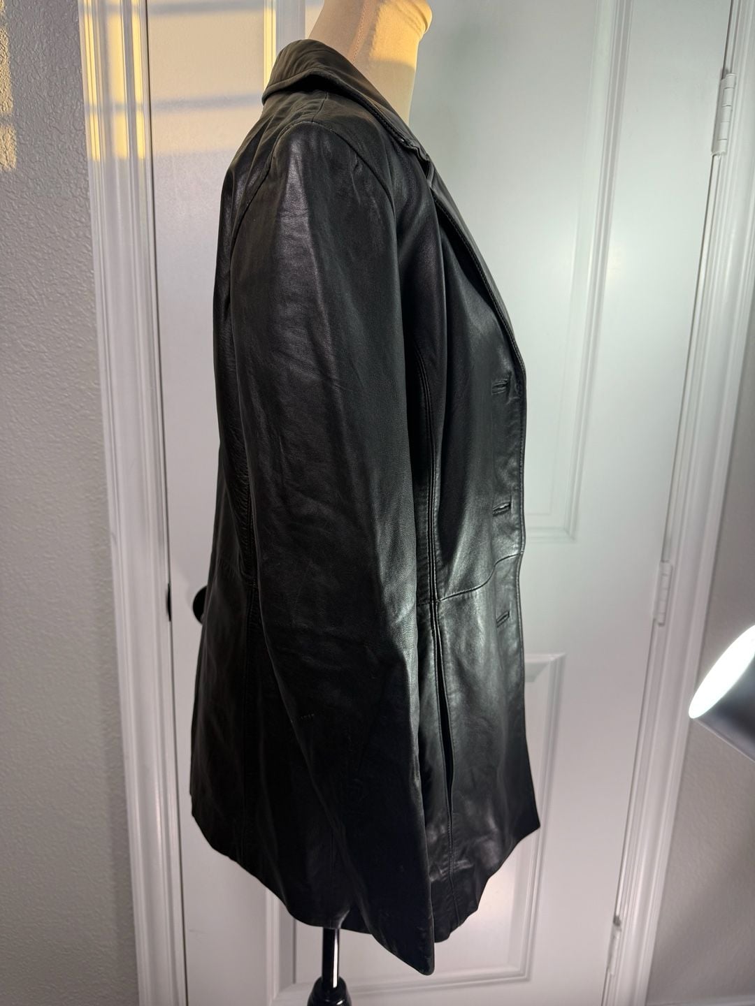 Jacqueline Ferrar Leather Jacket Size Medium Black Lambskin Blazer 5