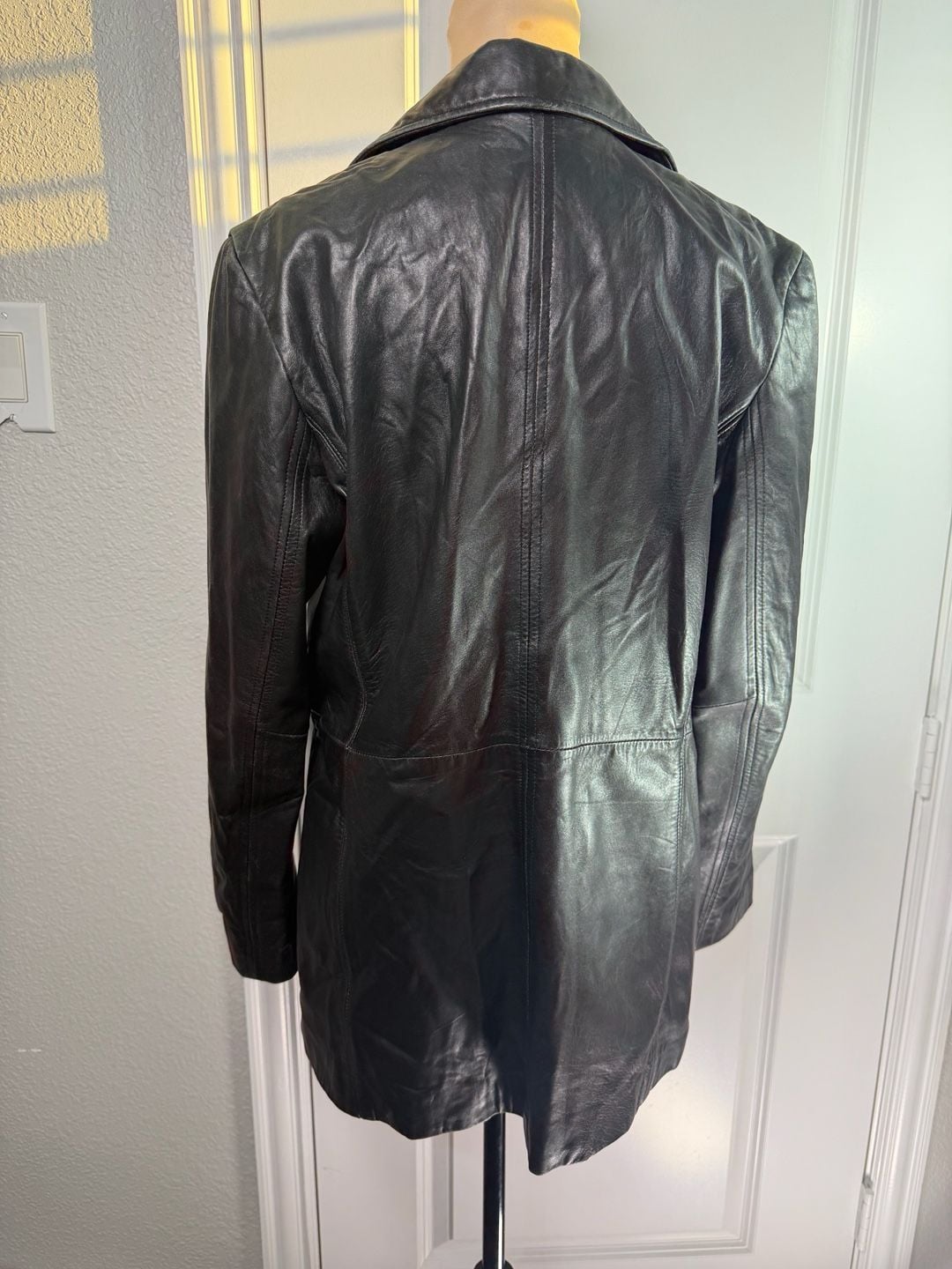 Jacqueline Ferrar Leather Jacket Size Medium Black Lambskin Blazer 6