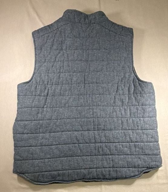 Southern Pines Quilted Vest Size XL Grey Herringbone Snap Puffer 6