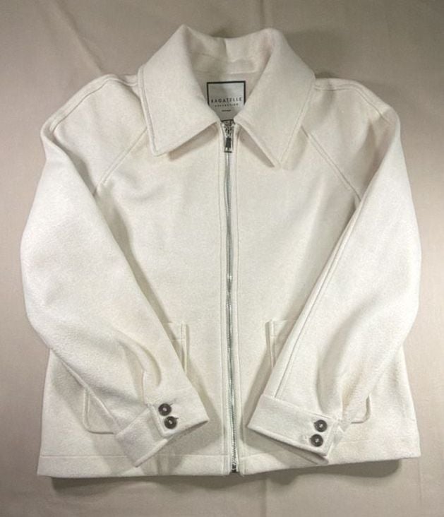 Bagatelle Collection Zip Up Jacket Size M White 2