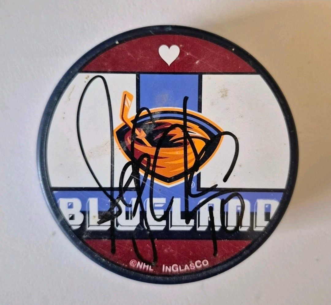 Atlanta Thrashers Jeff Farkas Signed Hockey Puck 1