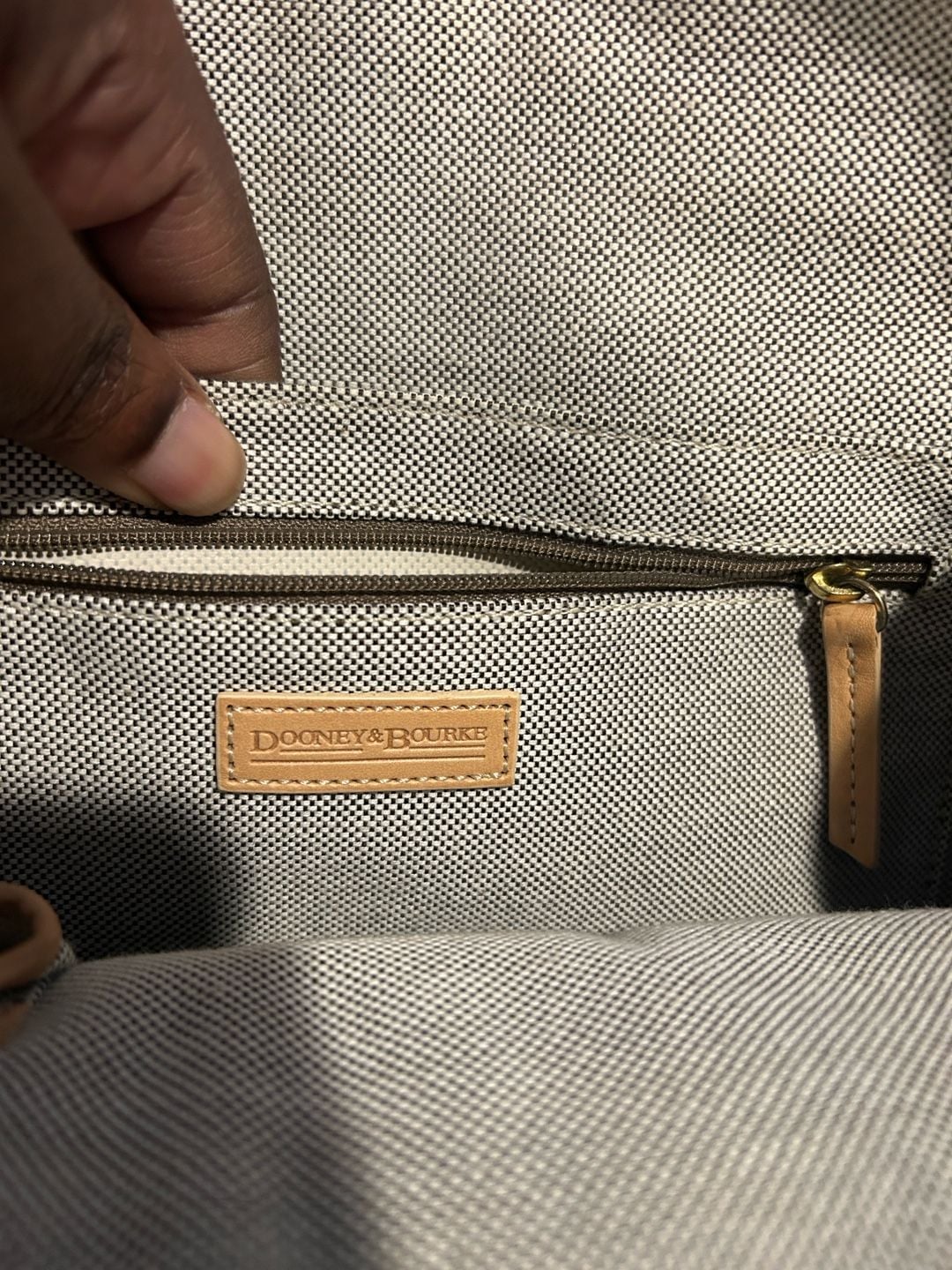 Dooney & Bourke Signature Buckle Satchel Bag Tan Canvas 5