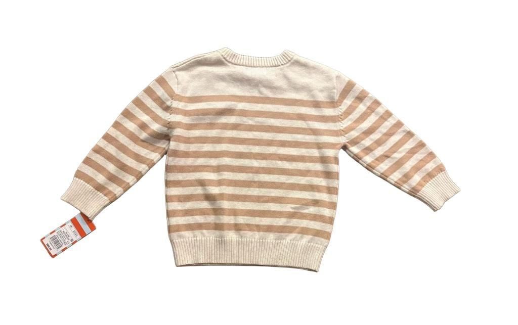 Cat & Jack Bunny Striped Sweater Size 2T Beige Tan 3