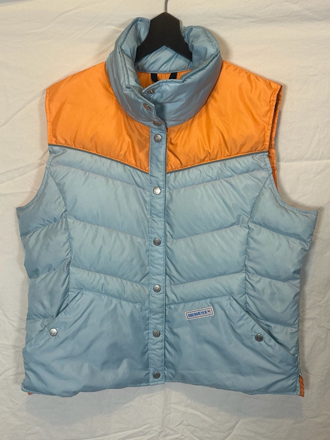Obermeyer Puffer Vest Size L Blue Orange Heritage Collection 2