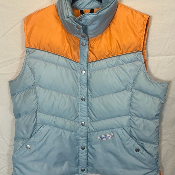 Obermeyer Puffer Vest Size L Blue Orange Heritage Collection