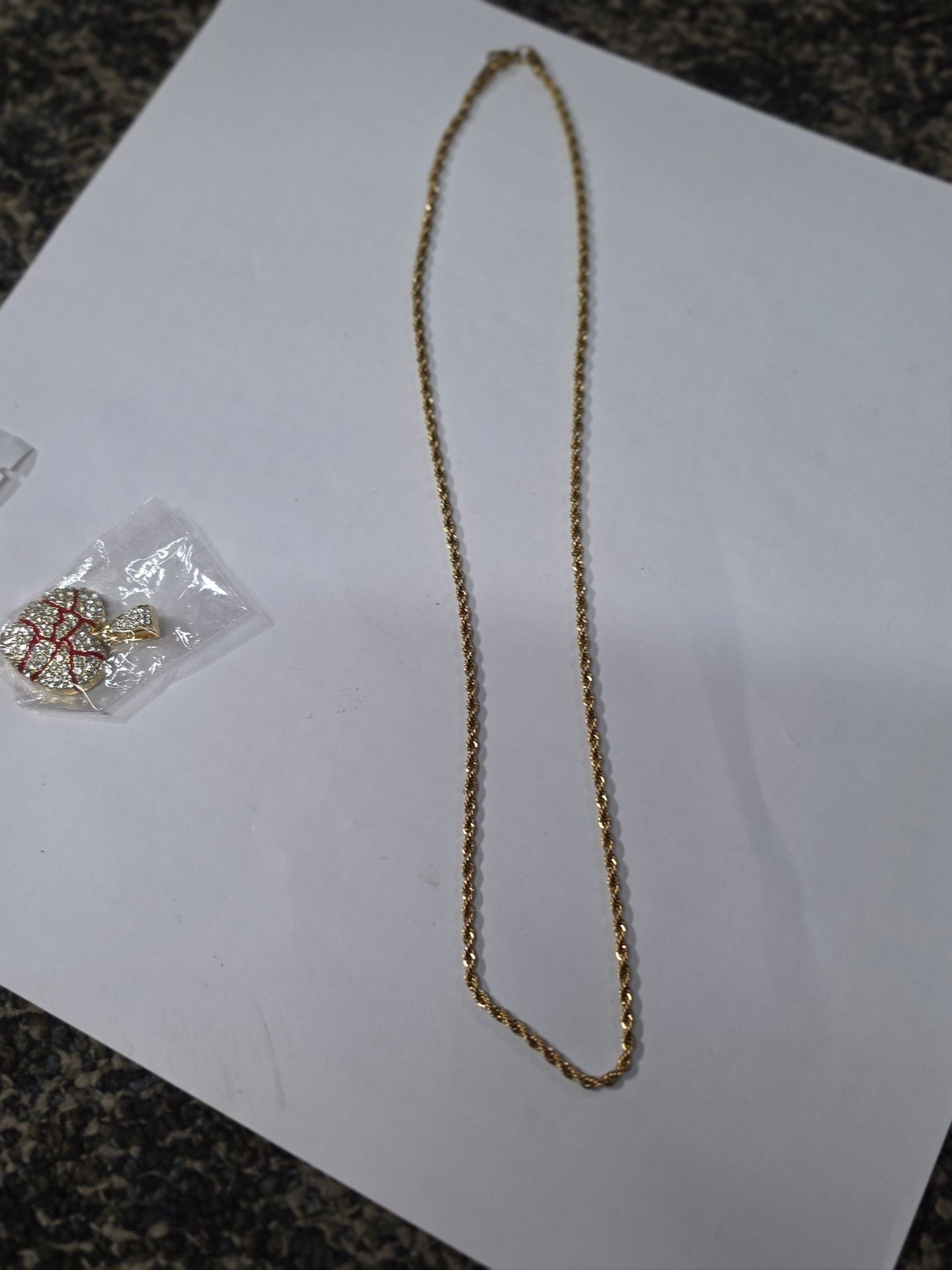 Gold Rhinestone Shattered Heart Pendant Necklace 4