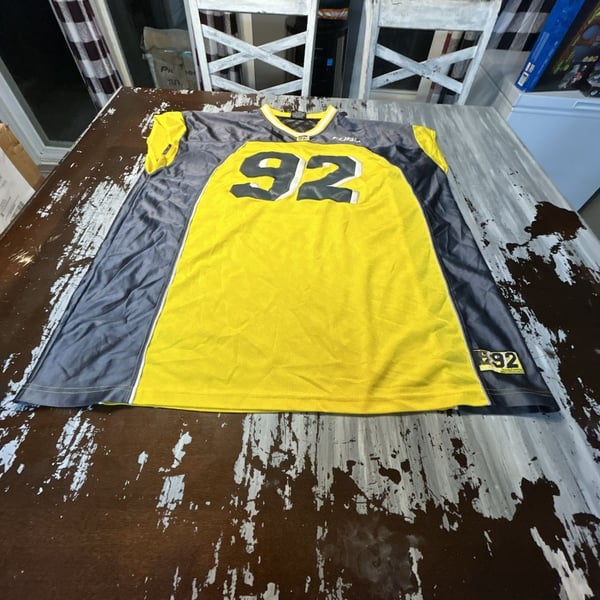 FUBU Jersey Size XXXL 92 Yellow Gray Hip Hop Vintage