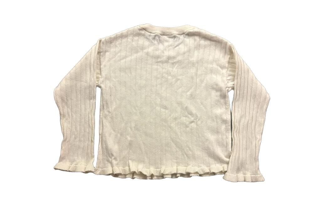 OshKosh B'gosh Sweater Size 4T White Ribbed Ruffle Trim Long Sleeve 3