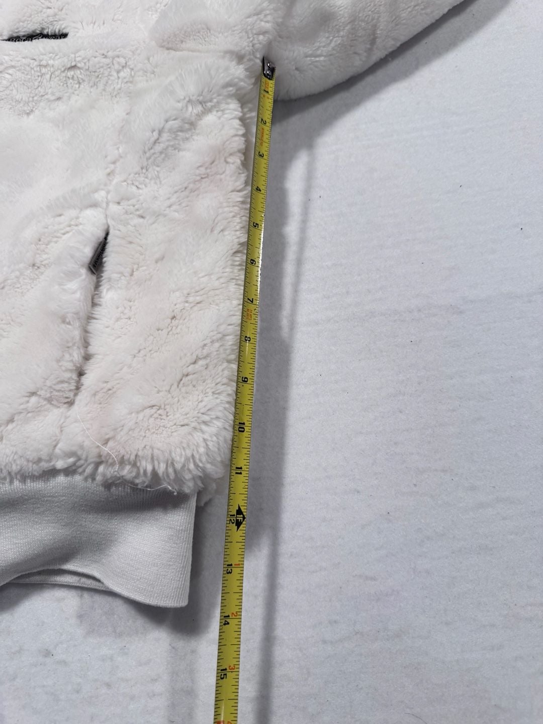 Roca Wear Faux Fur Zip Up Hoodie Size 16 White Y2K 5
