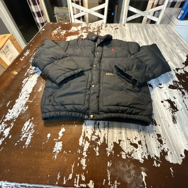 Polo Ralph Lauren Puffer Jacket Size M (10-12) Black Down