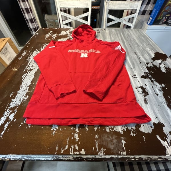 Adidas Nebraska Cornhuskers Game Mode Hoodie Size L Red Pullover