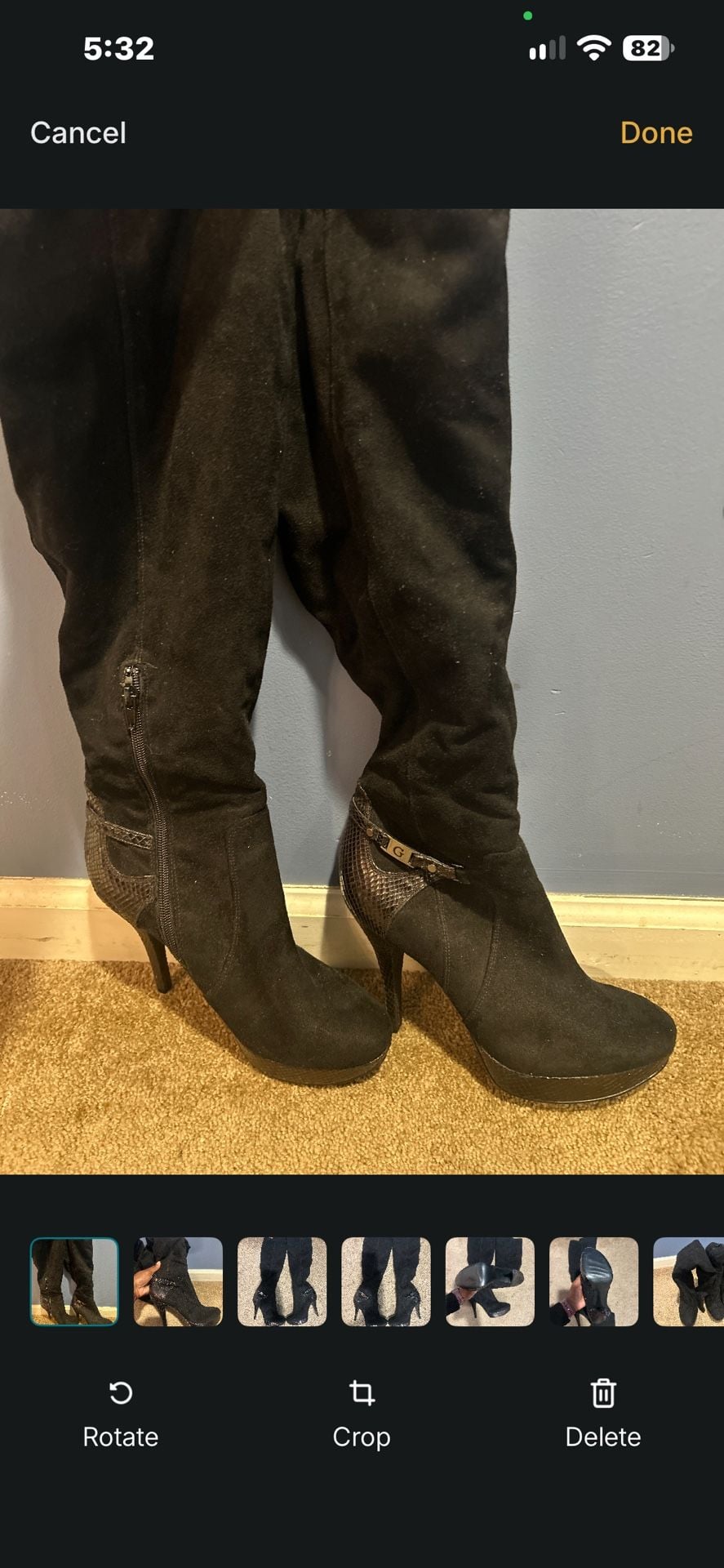 Guess Black Over-The-Knee Platform Stiletto Boots 2