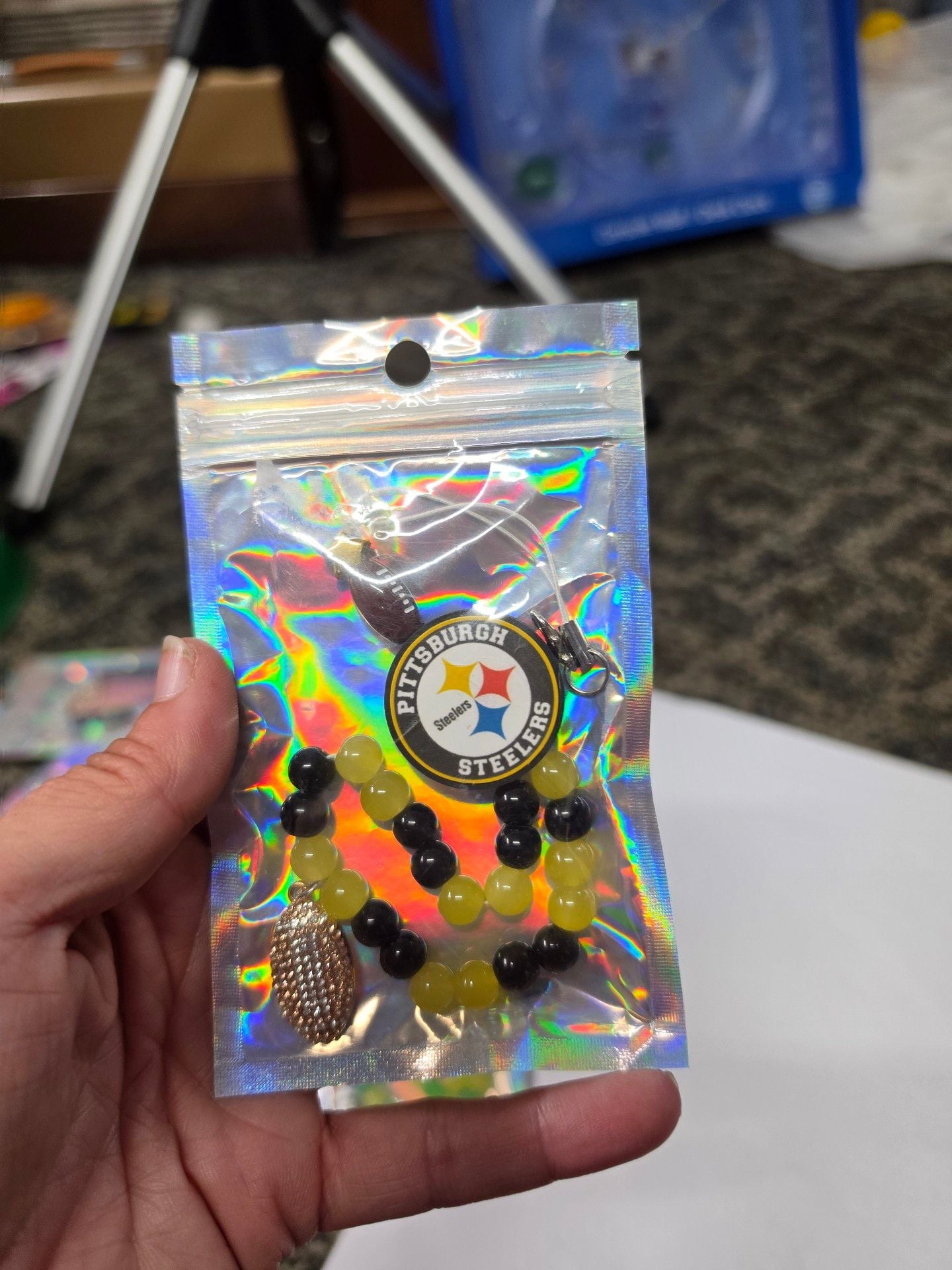 Home made NFL Team Beaded Bracelet Lot of 10 11