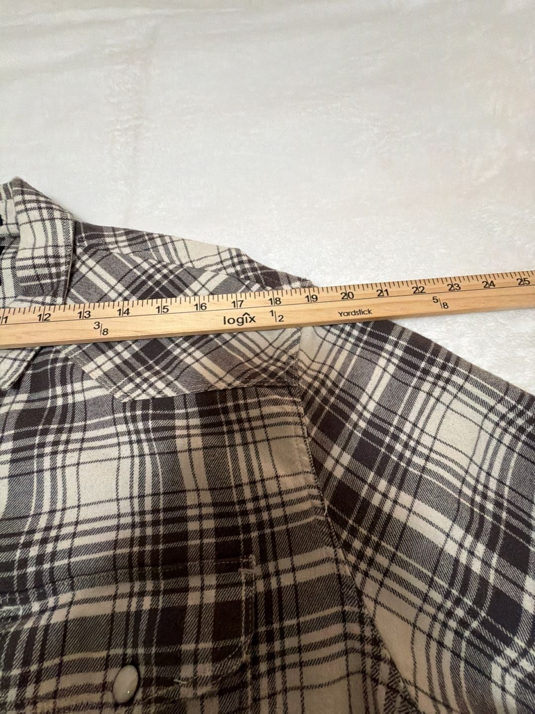 Lucky Brand Men's Black and White Plaid Long Sleeve Western Shirt 8