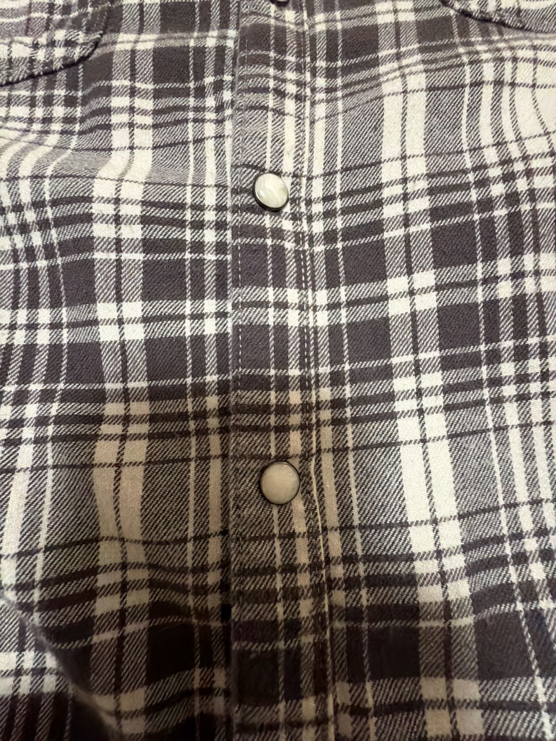 Lucky Brand Men's Black and White Plaid Long Sleeve Western Shirt 16