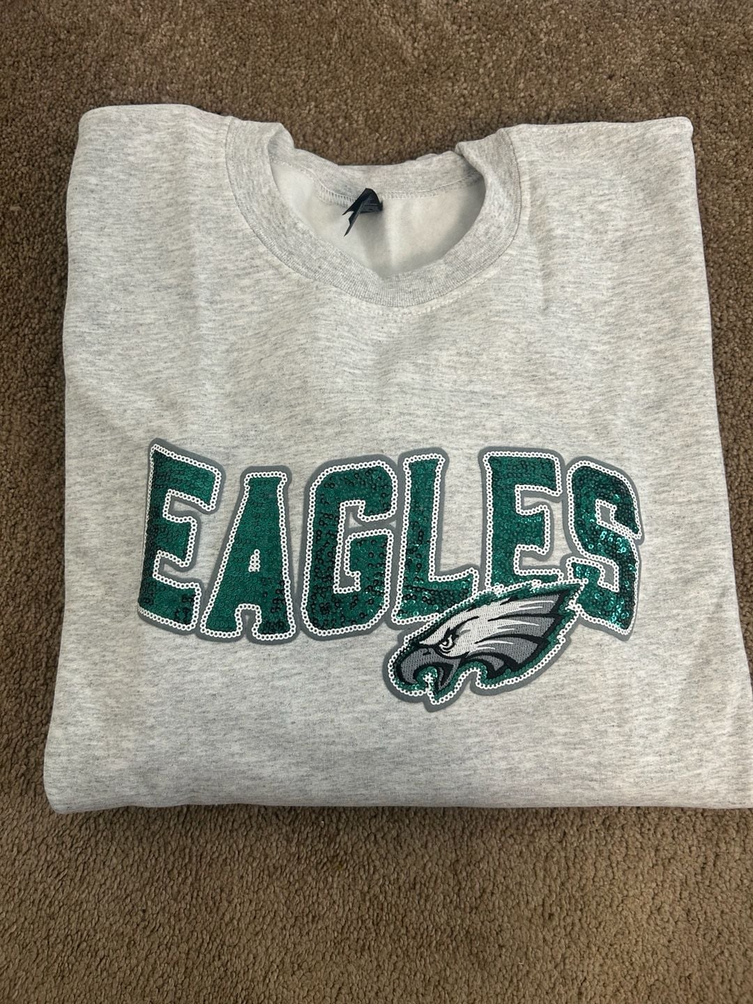 Philadelphia Eagles Sequin Patch Sweatshirt Ash Gray 2
