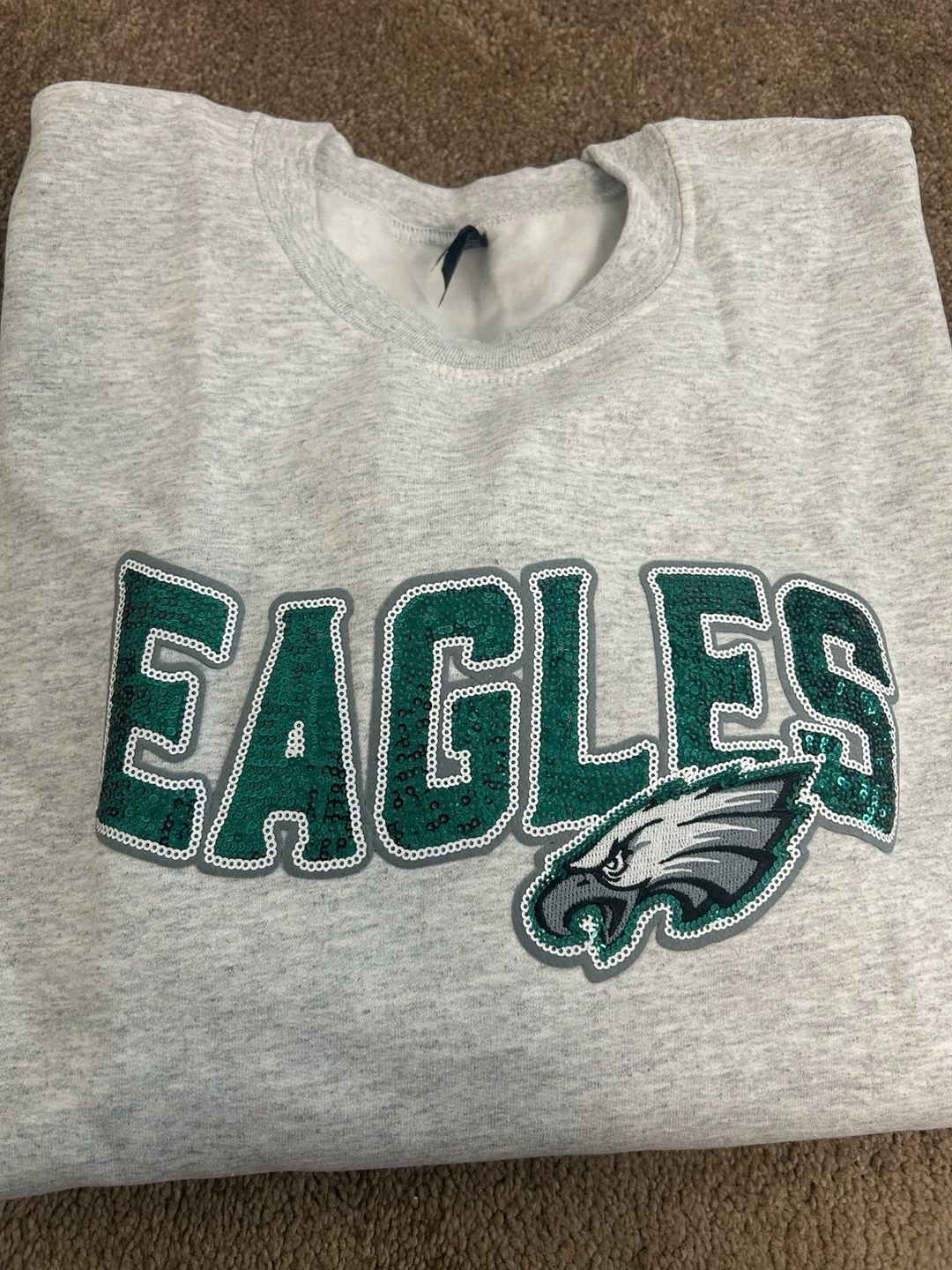 Philadelphia Eagles Sequin Patch Sweatshirt Ash Gray 3