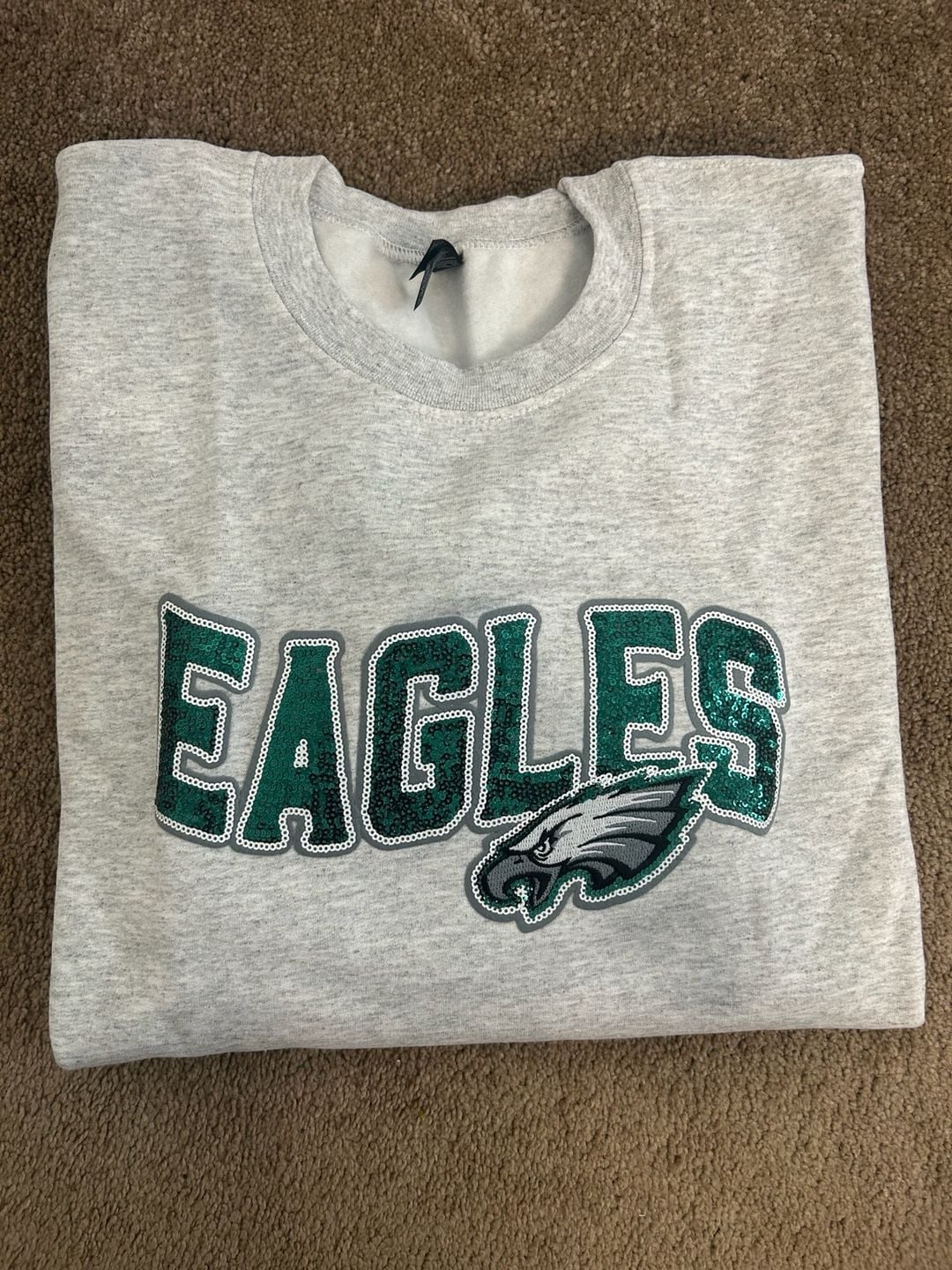Philadelphia Eagles Sequin Patch Sweatshirt Ash Gray 4