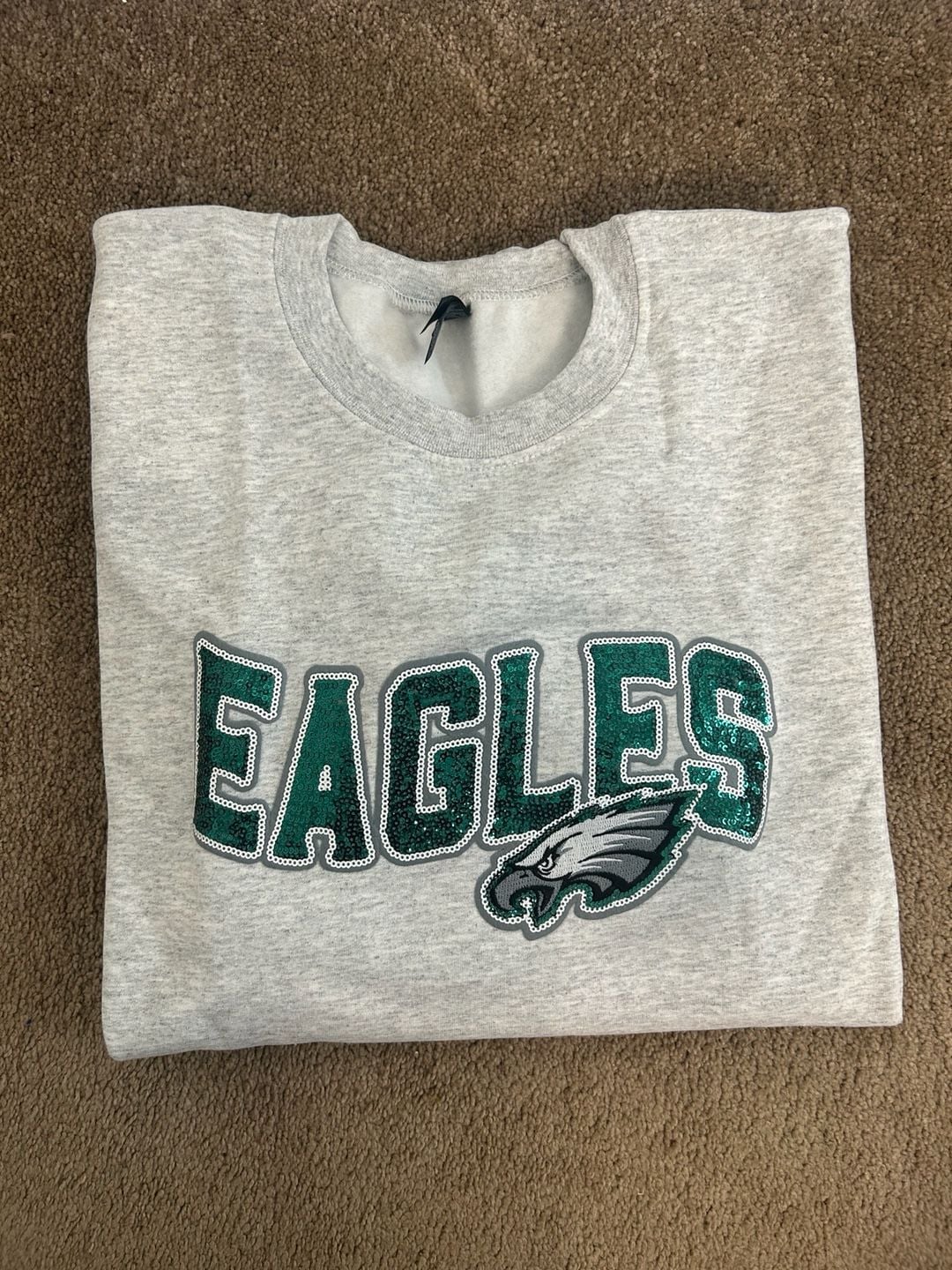 Philadelphia Eagles Sequin Patch Sweatshirt Ash Gray 5