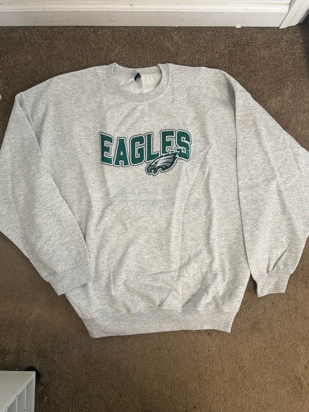 Philadelphia Eagles Sequin Patch Sweatshirt Ash Gray 6
