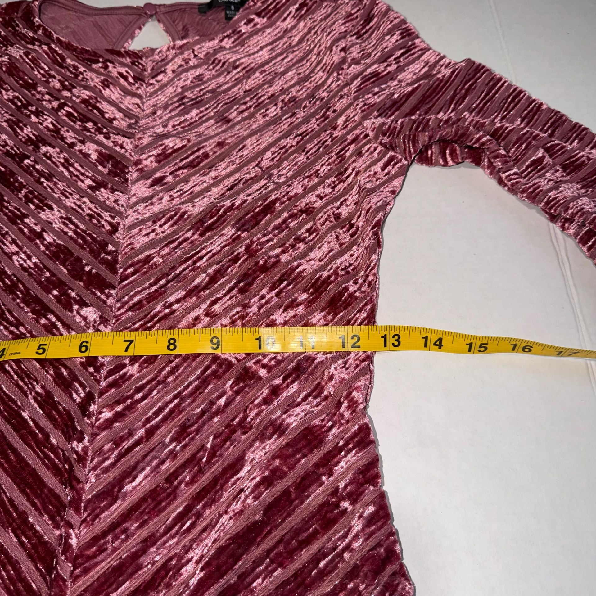 Lulus Pink Velvet Balletcore Long Sleeve Bodysuit Small 10