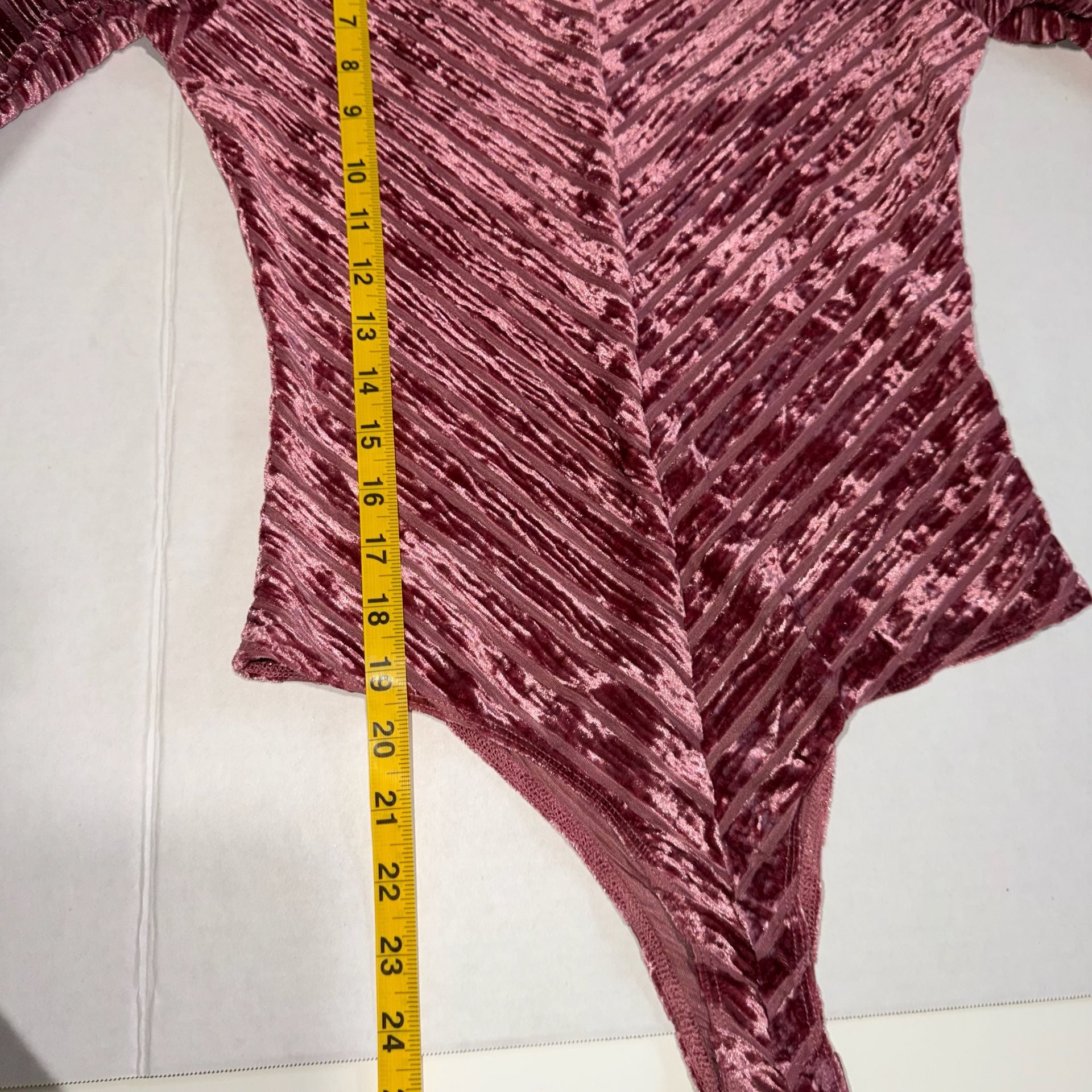 Lulus Pink Velvet Balletcore Long Sleeve Bodysuit Small 12
