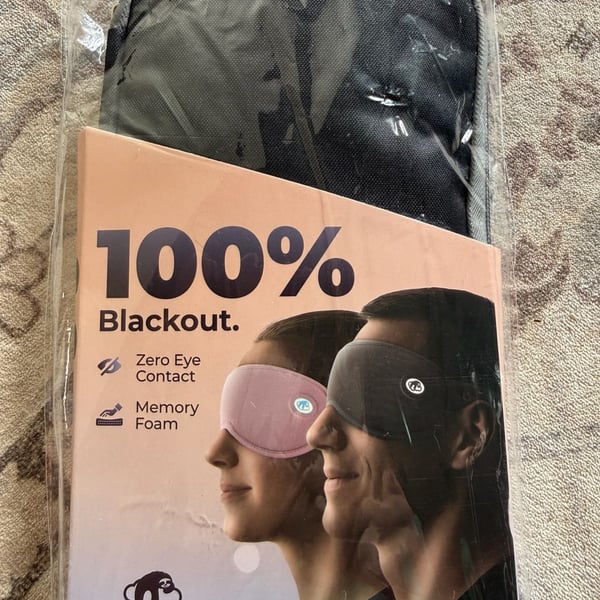 ComfyNap Sleep Eye Mask 100% Light Blocking Black Memory Foam