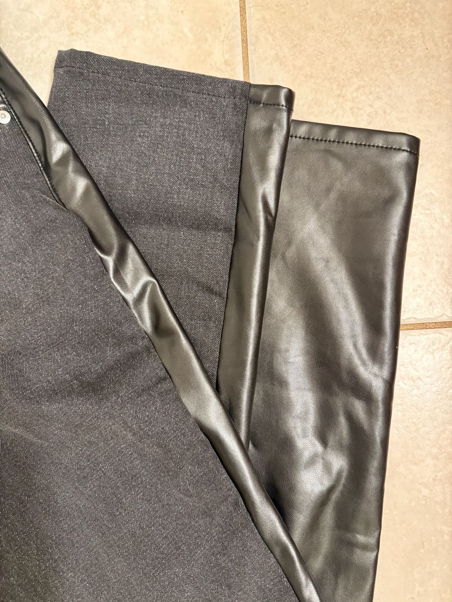 Abercrombie & Fitch The Ankle Straight Ultra High Rise Leather Mixed Size 29/8L 4