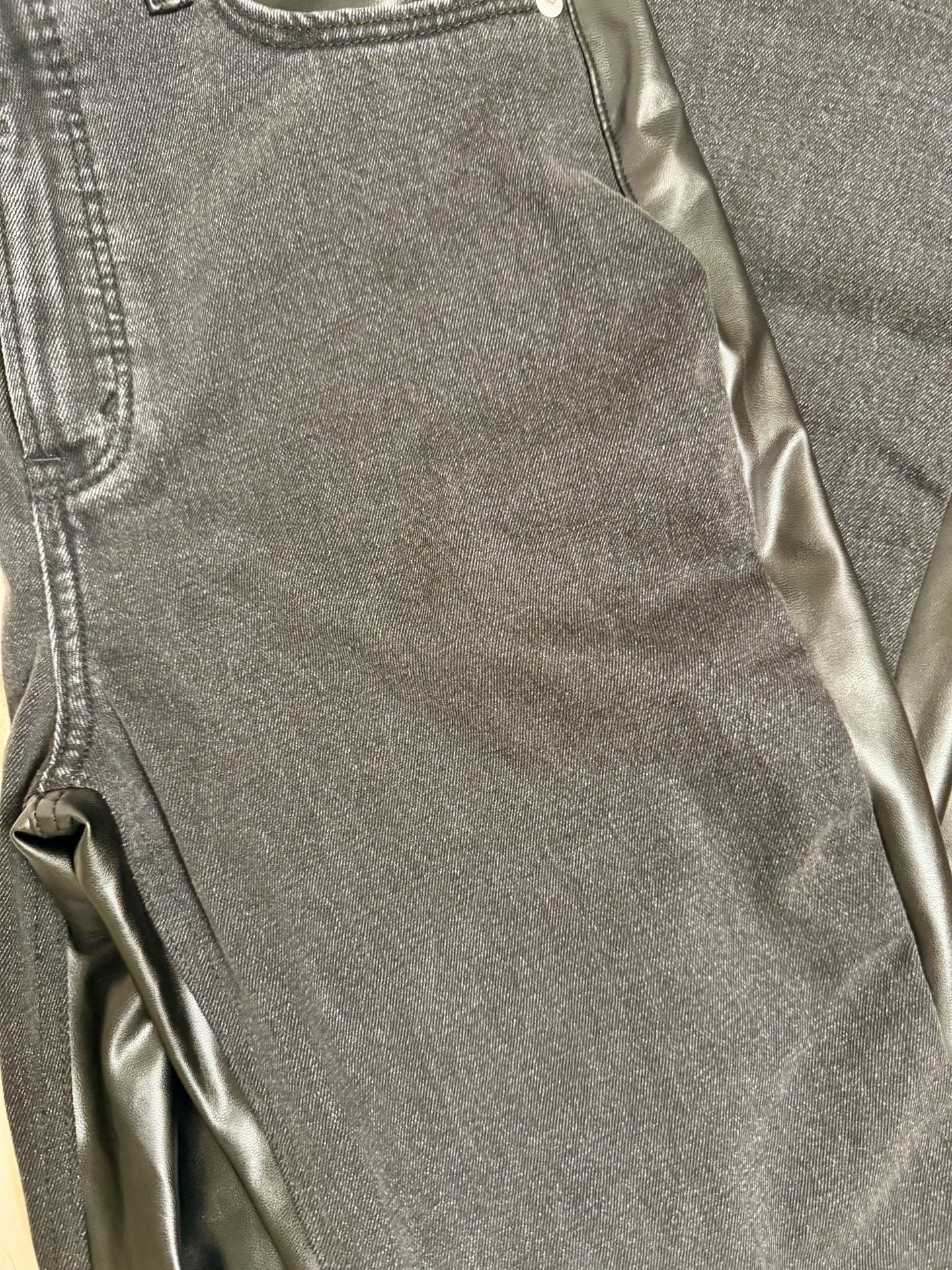 Abercrombie & Fitch The Ankle Straight Ultra High Rise Leather Mixed Size 29/8L 5