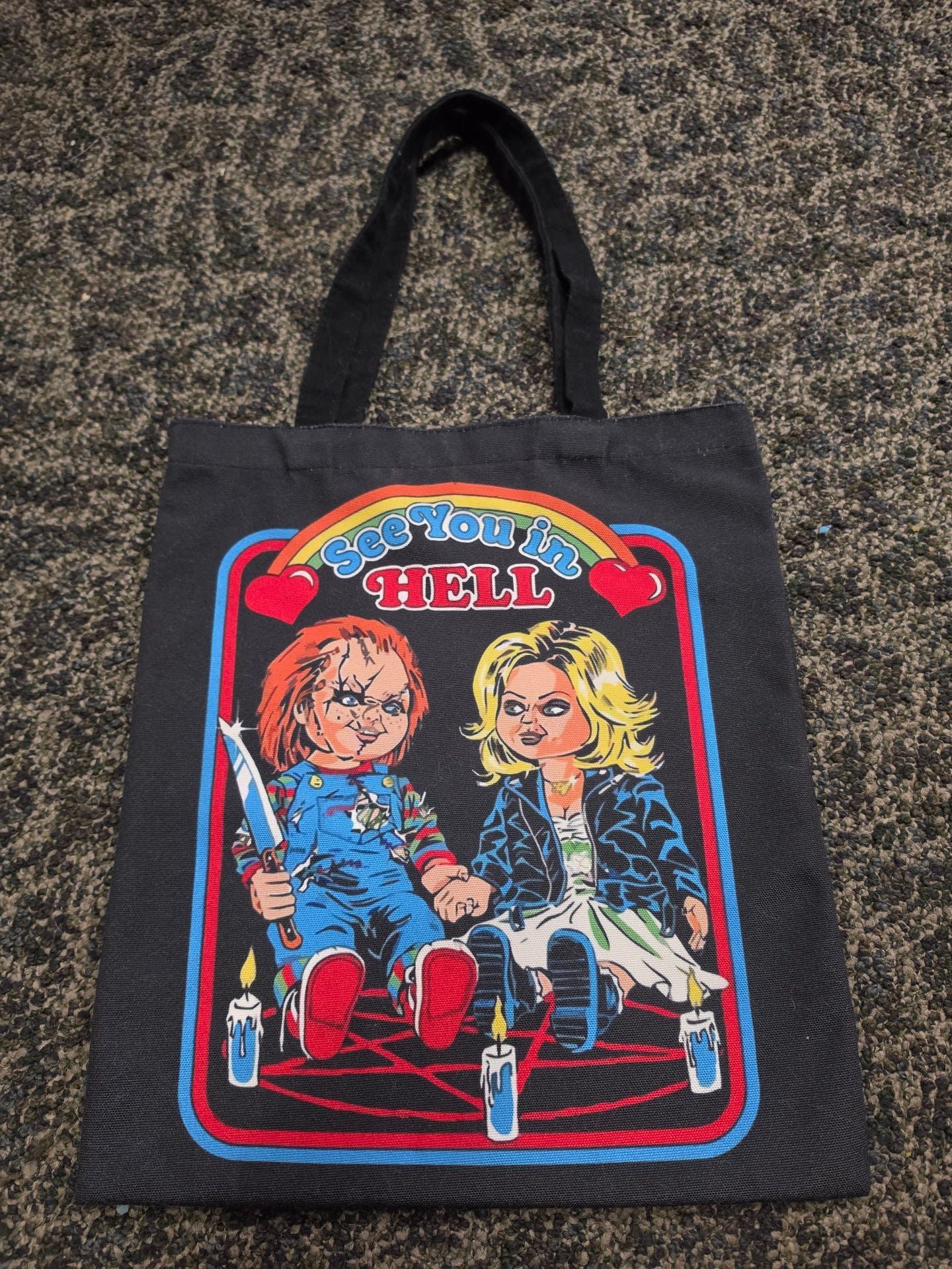 Chucky & Tiffany See You In Hell Tote Bag 2