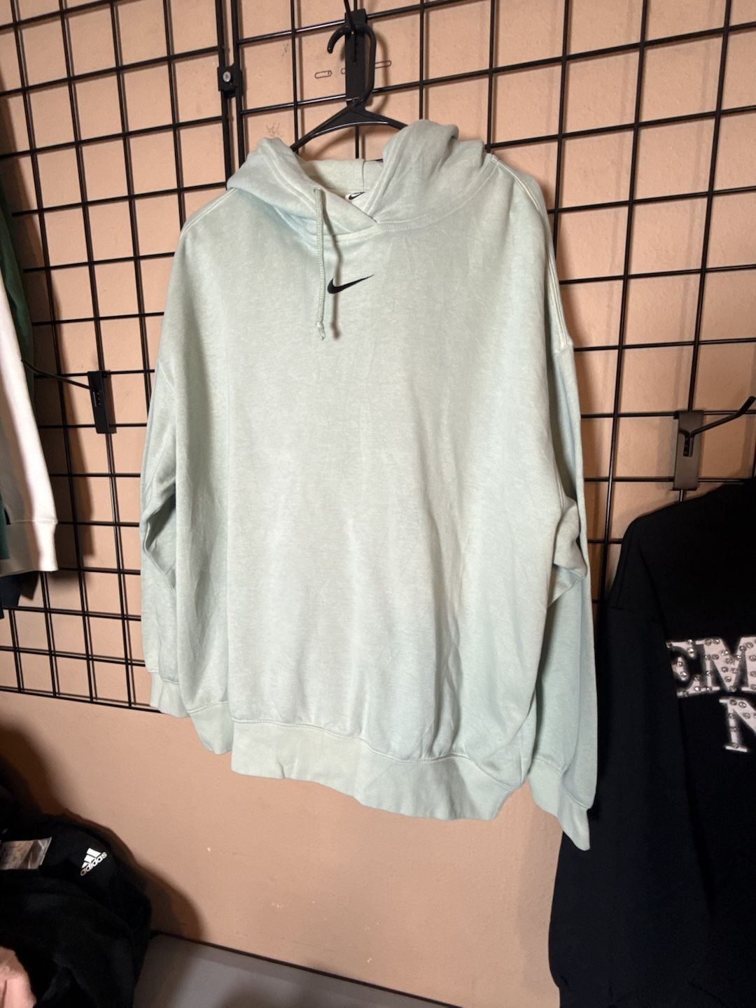 Nike Hoodie Size L Light Green Center Swoosh 2