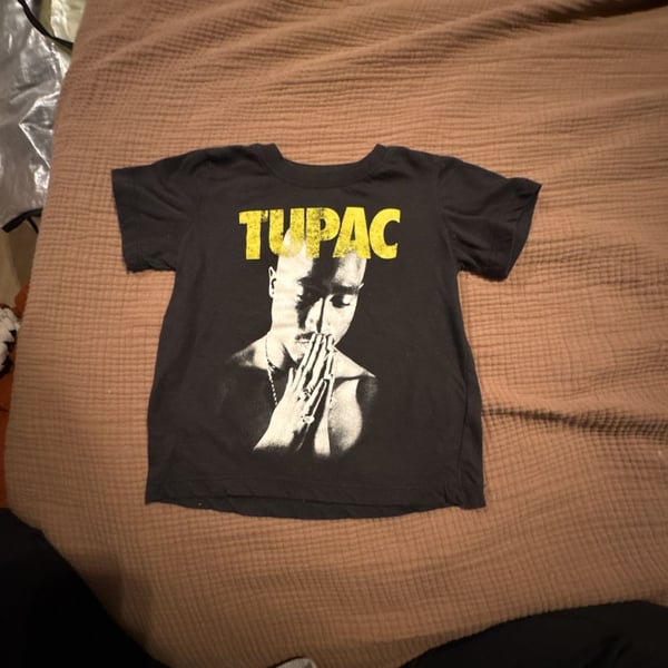 2Pac Graphic T-Shirt Size 3T Black Tupac Shakur Rap Tee