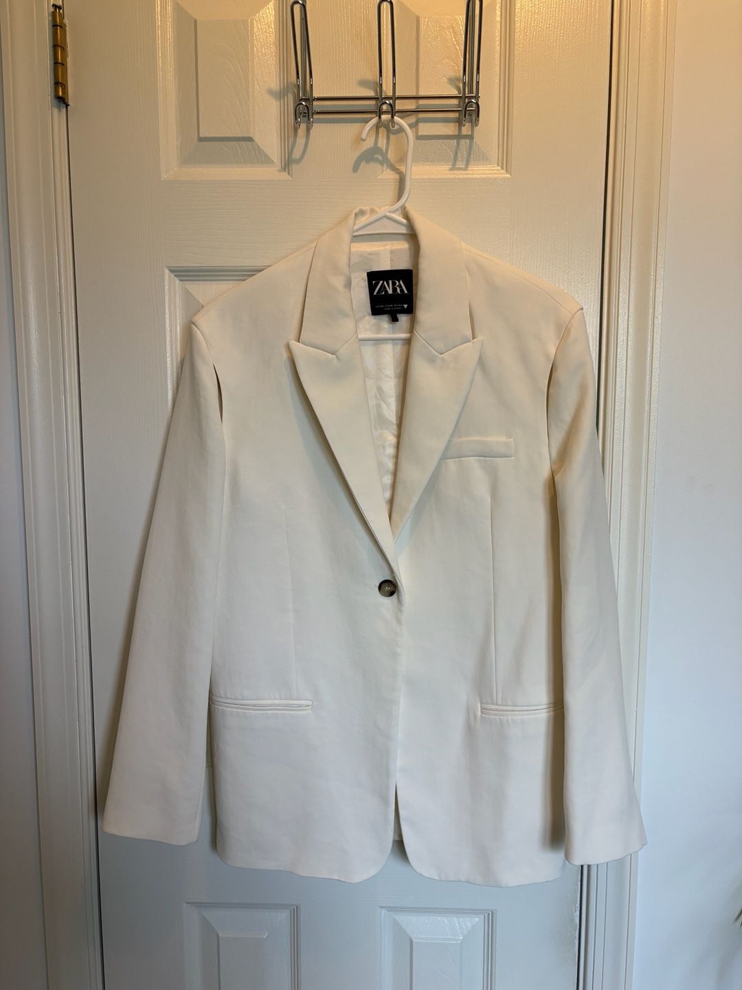 Zara Cut-Out Blazer Size XS White 2