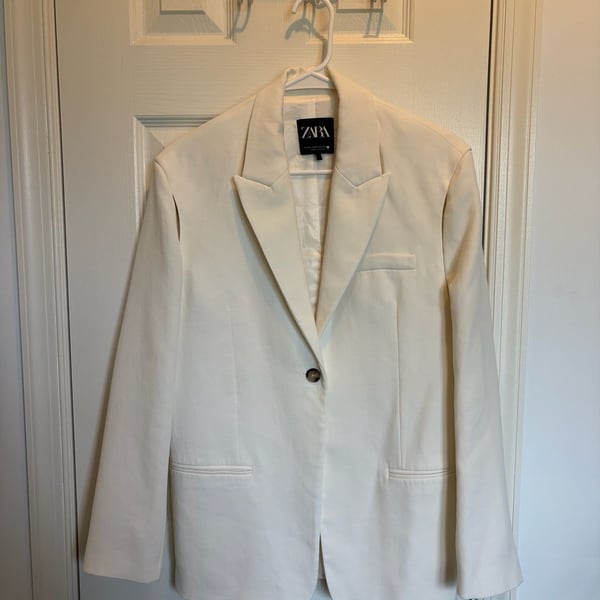 Zara Cut-Out Blazer Size XS White